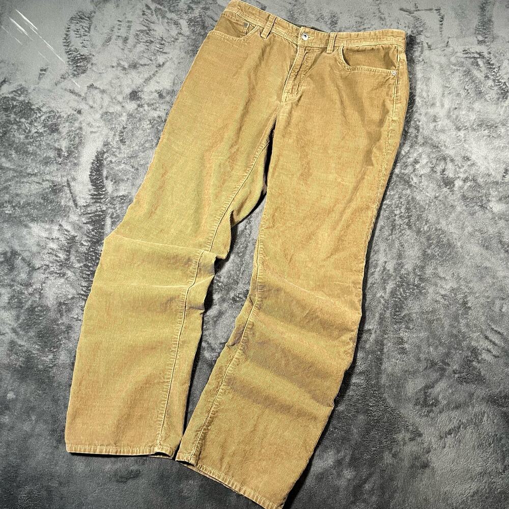 Y2K Vintage Men's Brown Tan Corduroy Straight Leg Pants 100% Cotton